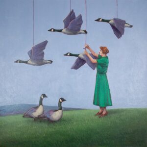 The Flock, oil on canvas, 24x24 inches, 2023 - Available at CK Contemporary, San Francisco CA USA - http://www.ckcontemporary.com