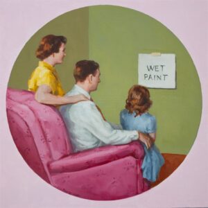 Family Night (in Kodachrome), oil on panel, 12x12 inches, 2020 - Private collection