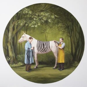 The Impostor (George's Zebra) - oil and alkyd on cradled panel, 24x24x1.5 inches, 2017 - Private collection