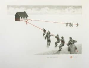 The Resettlement - Graphite, thread on paper, 22x30 inches, 2010 - Private collection
