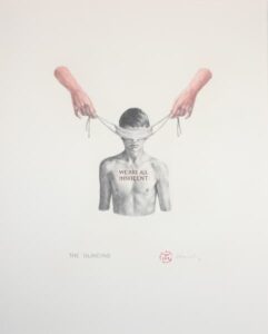 TheBlinding - graphite and watercolour on paper , 40x50 cm, 2010 - Private collection